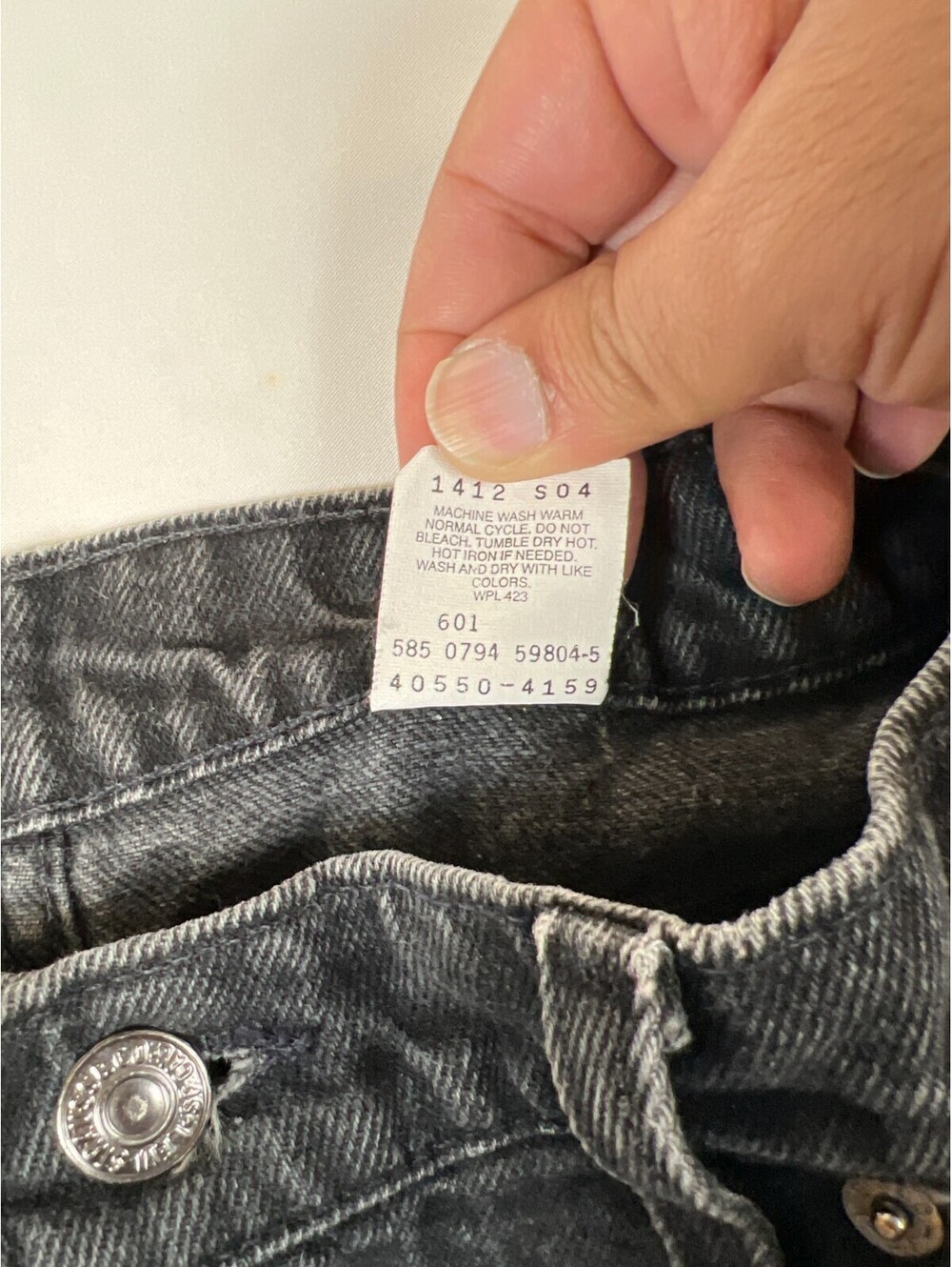 Vintage 94'  Levis 550 Jeans Men 34x32 Relaxed Fit Tapered Leg Black Made in USA - Picture 5 of 9